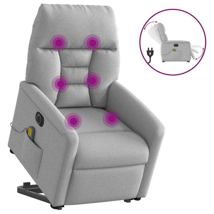 Scaun electric pentru masaj picioare în picioare stofa gri nor WALTI