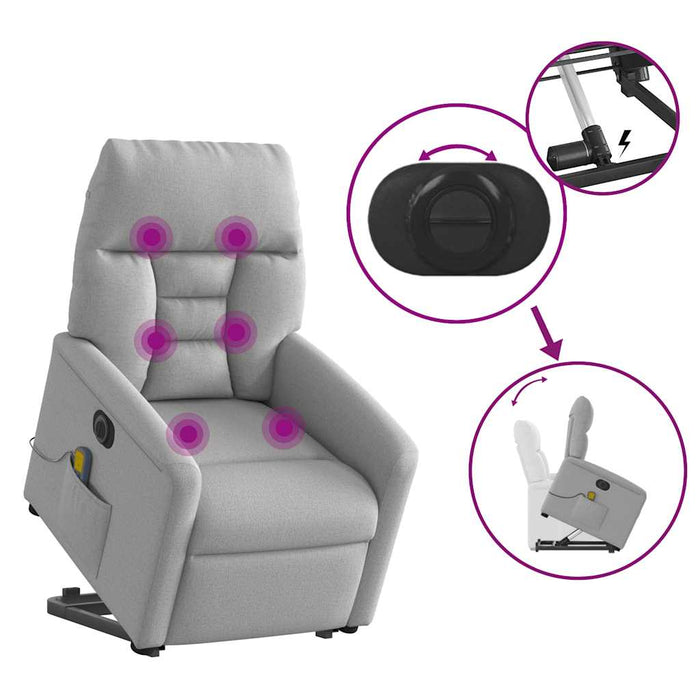 Scaun electric pentru masaj picioare în picioare stofa gri nor WALTI