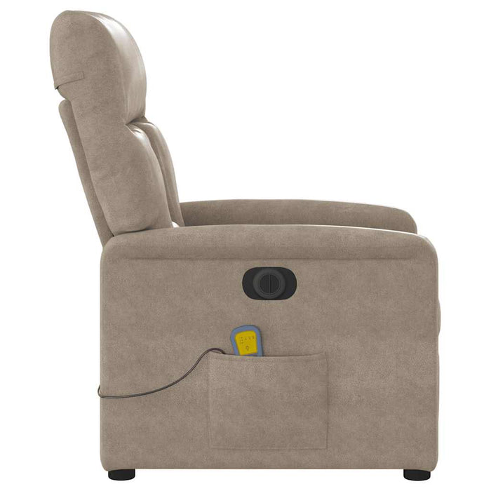 Fotoliu de masaj rabatabil electric, gri taupe, microfibră WALTI