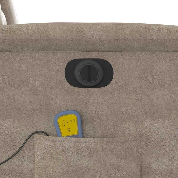 Fotoliu masaj rabatabil electric cu ridicare, taupe, microfibră WALTI