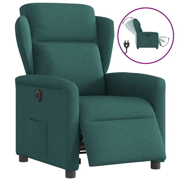 Fotoliu rabatabil electric, verde închis, material textil - WALTI WALTI
