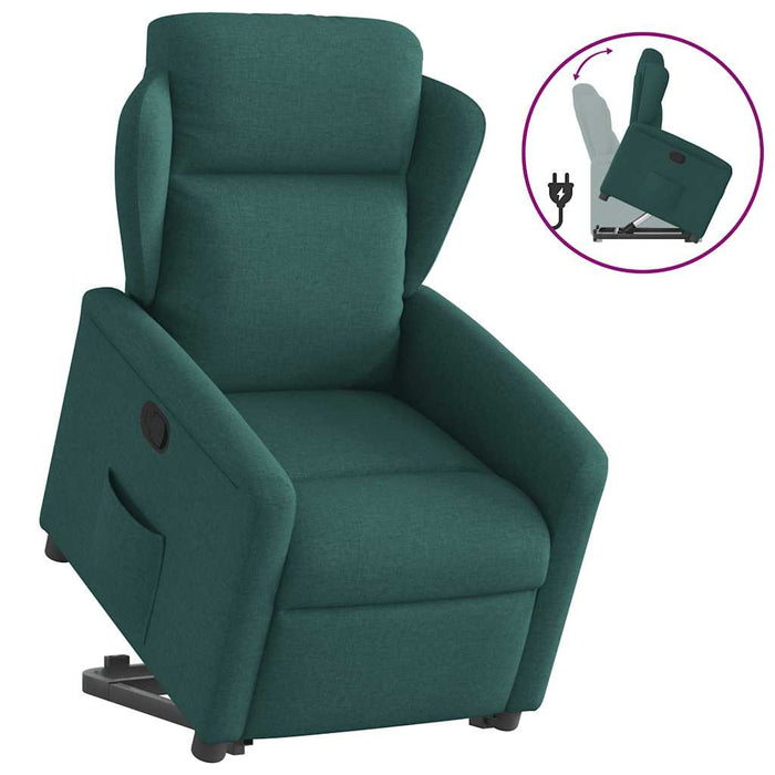 Fotoliu rabatabil ridicare pe verticală, verde închis, textil - WALTI WALTI