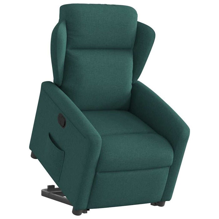 Fotoliu rabatabil ridicare pe verticală, verde închis, textil - WALTI WALTI