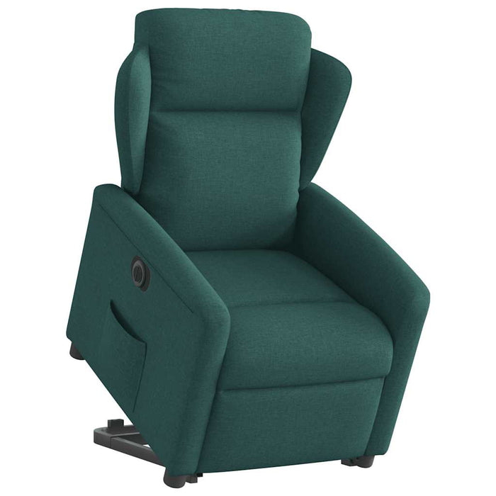 Fotoliu electric rabatabil cu ridicare, verde închis, textil WALTI