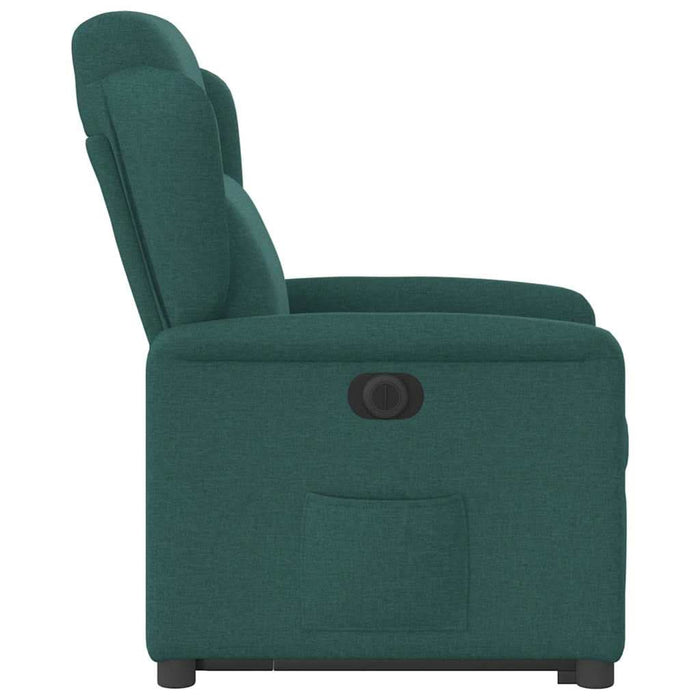 Fotoliu electric rabatabil cu ridicare, verde închis, textil WALTI