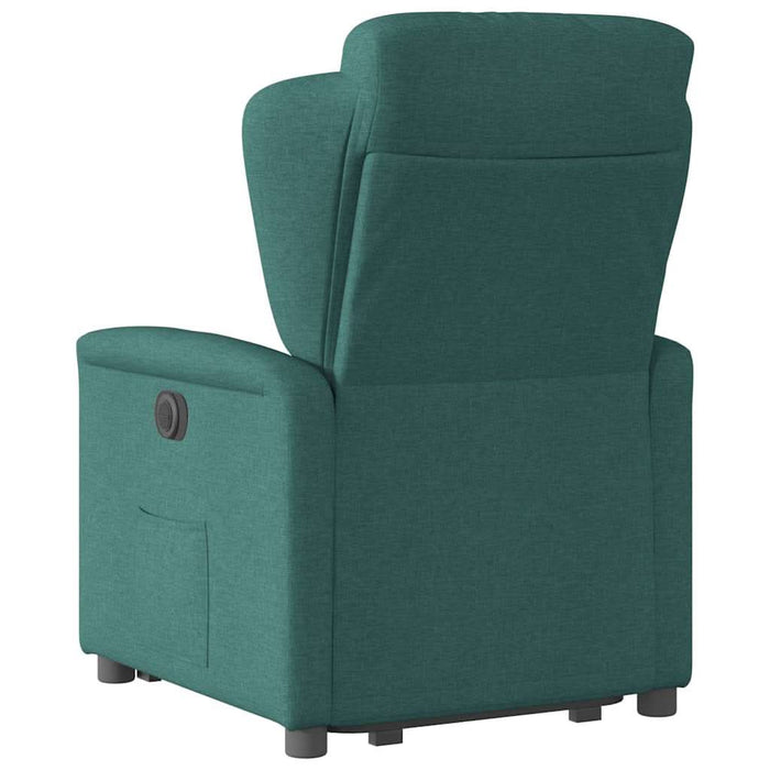 Fotoliu electric rabatabil cu ridicare, verde închis, textil WALTI