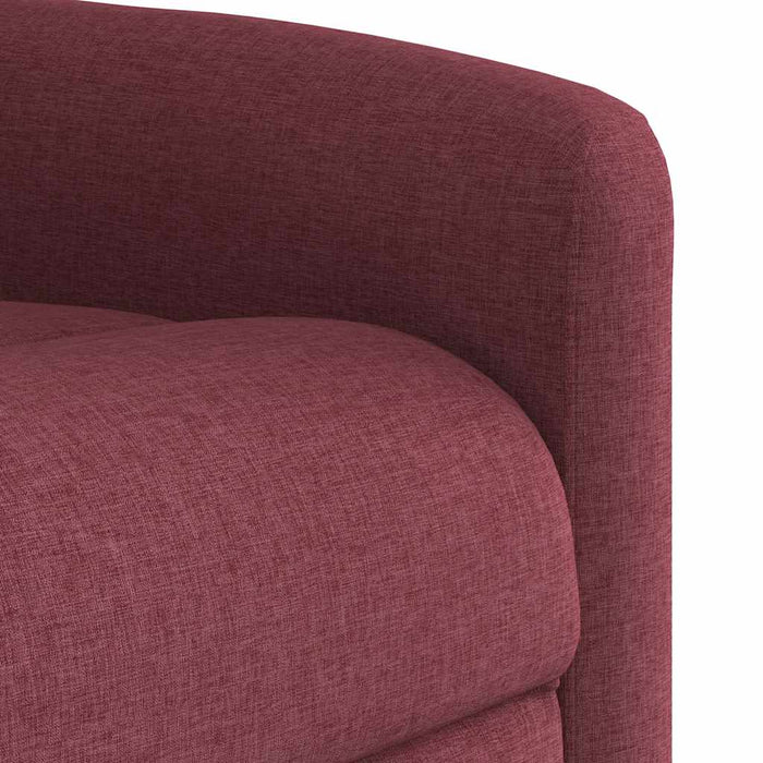 Fotoliu de masaj electric rabatabil cu ridicare roșu vin textil WALTI
