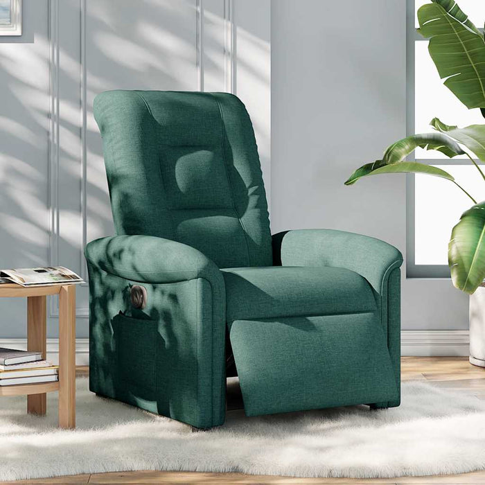 Fotoliu rabatabil electric, verde închis, material textil WALTI