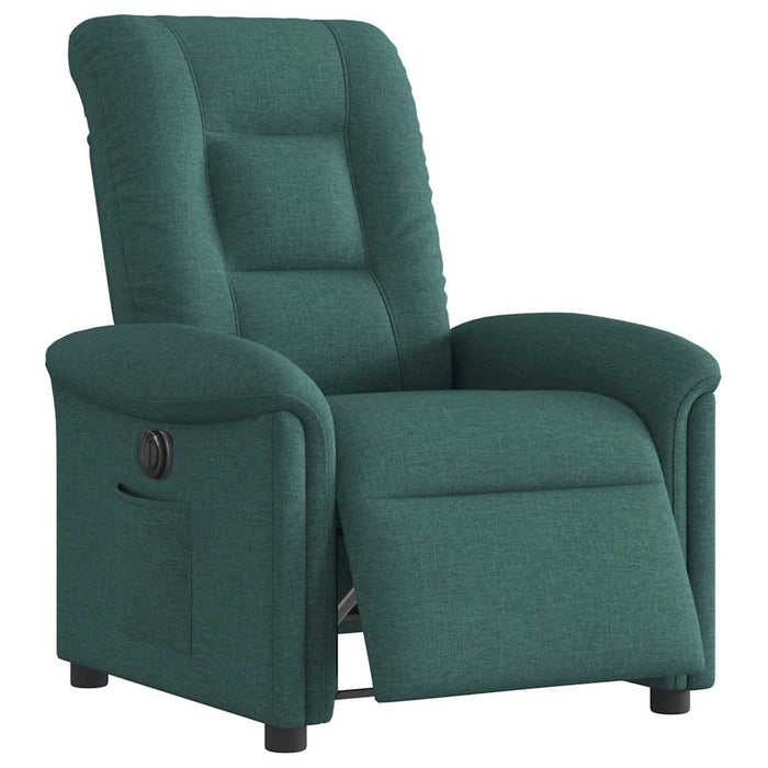 Fotoliu rabatabil electric, verde închis, material textil WALTI
