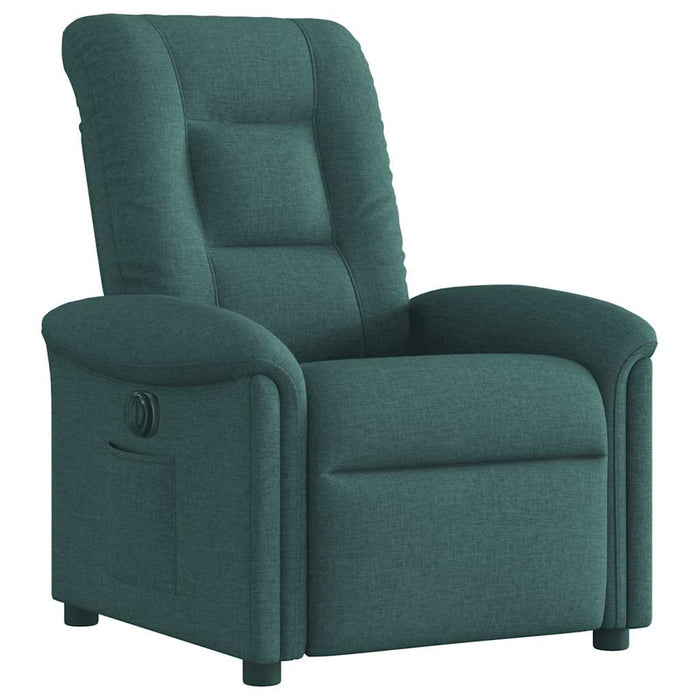 Fotoliu rabatabil electric, verde închis, material textil WALTI