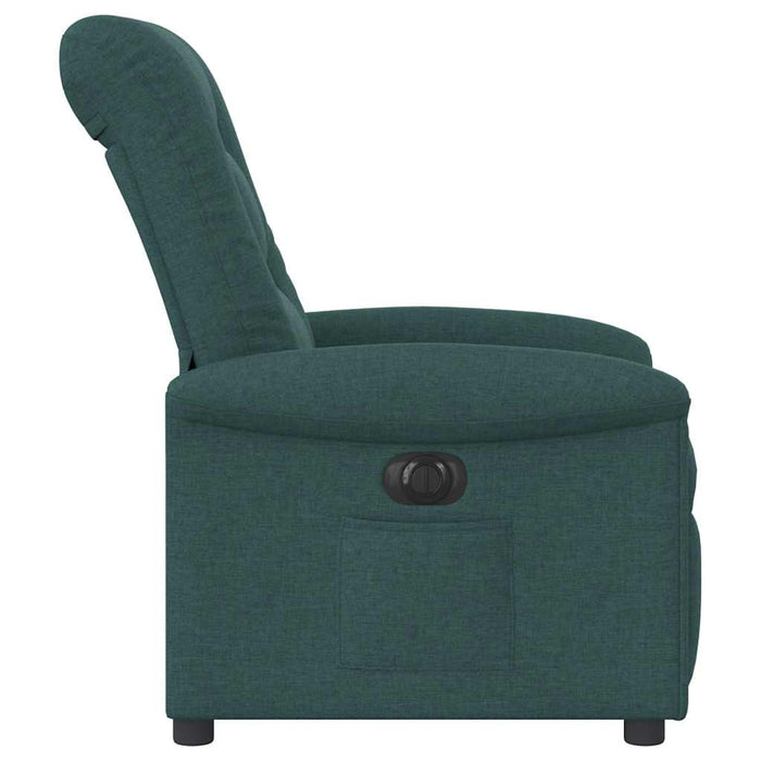Fotoliu rabatabil electric, verde închis, material textil WALTI