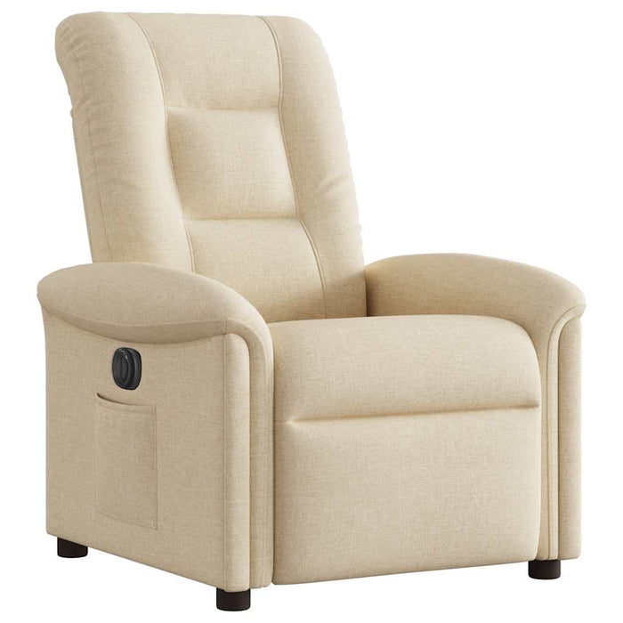 Fotoliu rabatabil electric, crem, material textil WALTI
