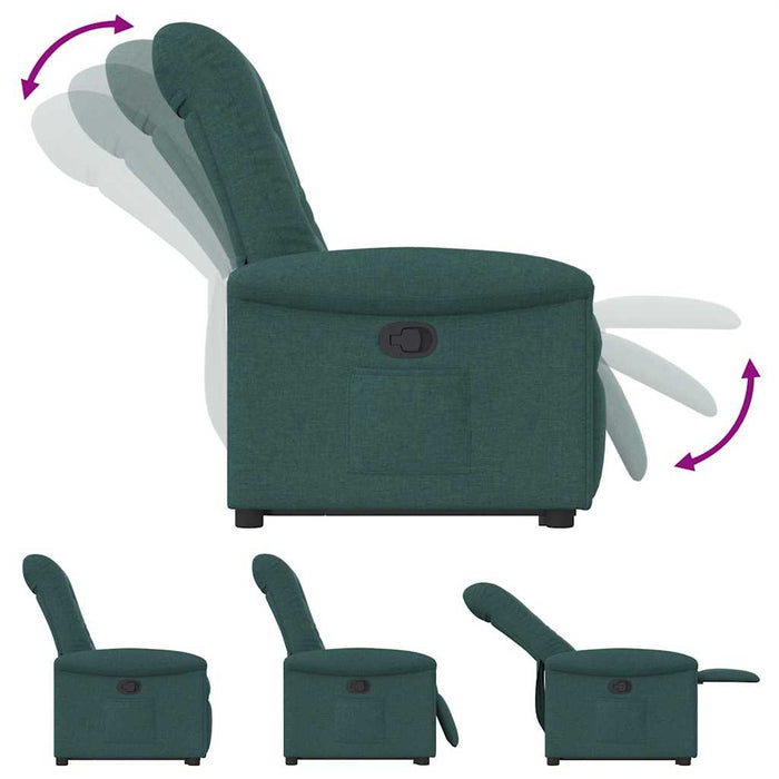 Fotoliu rabatabil ridicare pe verticală, verde închis, textil WALTI