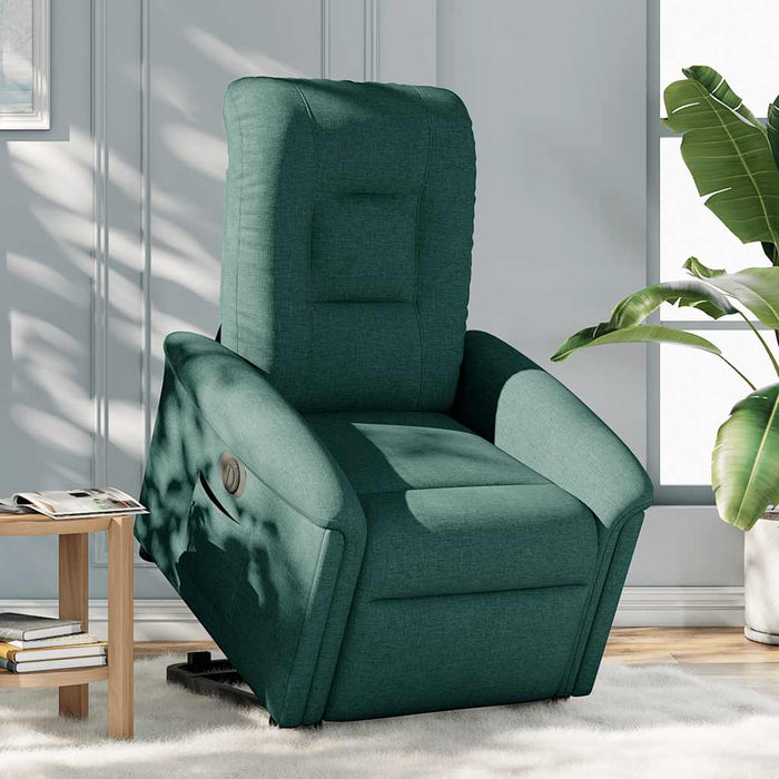 Fotoliu electric rabatabil cu ridicare, verde închis, textil WALTI