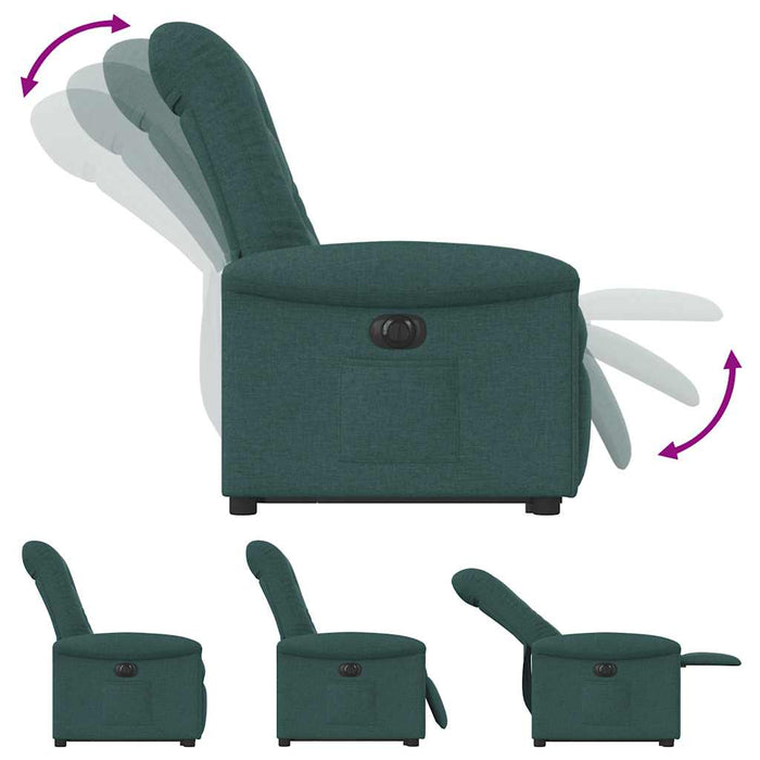 Fotoliu electric rabatabil cu ridicare, verde închis, textil WALTI