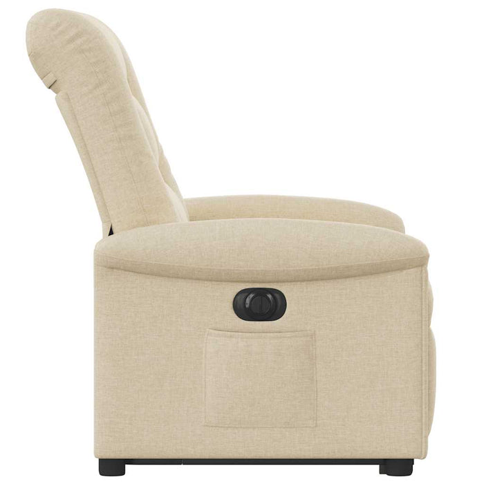 Fotoliu electric rabatabil cu ridicare, crem, textil WALTI