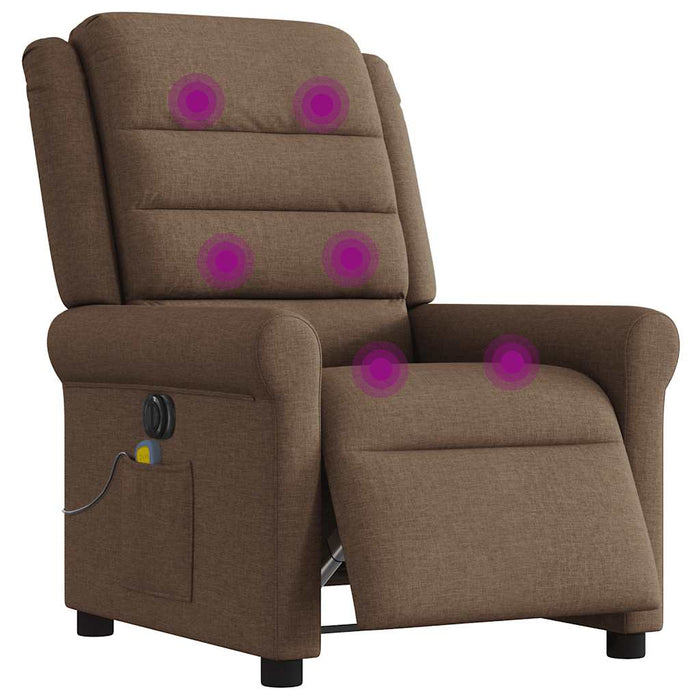 Fotoliu electric de masaj rabatabil, maro, textil WALTI