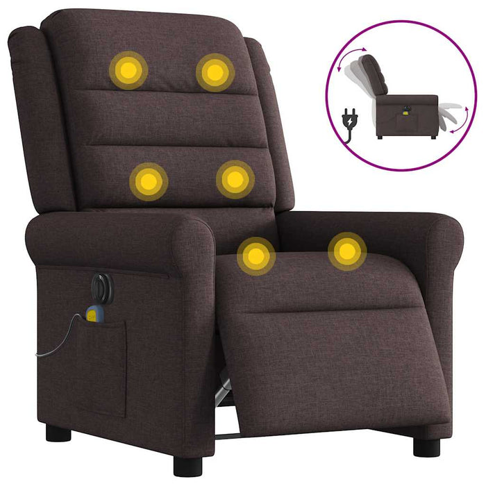 Fotoliu electric de masaj rabatabil, maro închis, textil - WALTI WALTI
