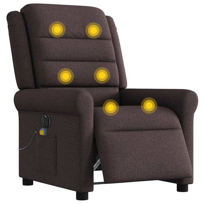 Fotoliu electric de masaj rabatabil, maro închis, textil - WALTI WALTI