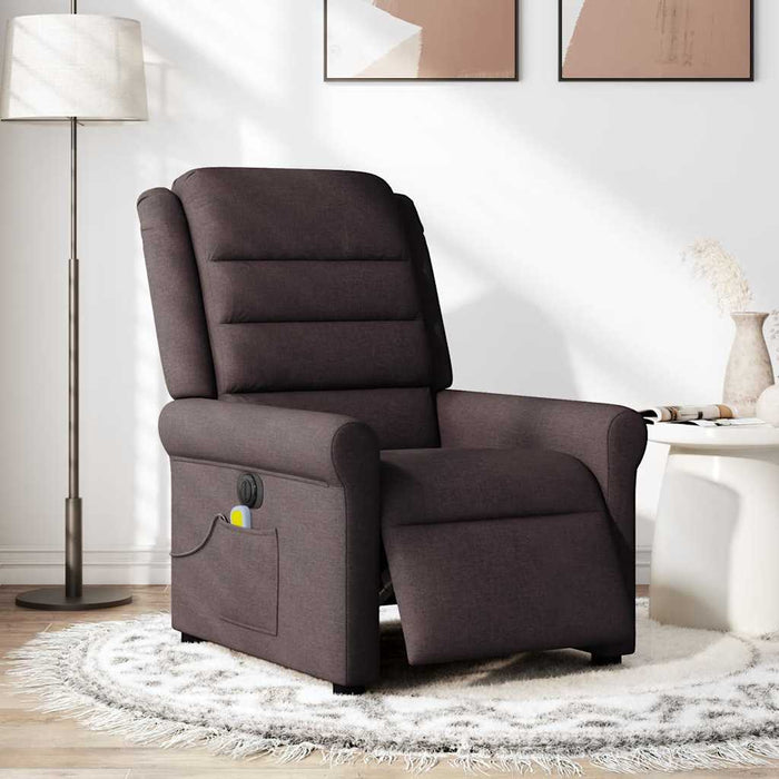 Fotoliu electric de masaj rabatabil, maro închis, textil - WALTI WALTI