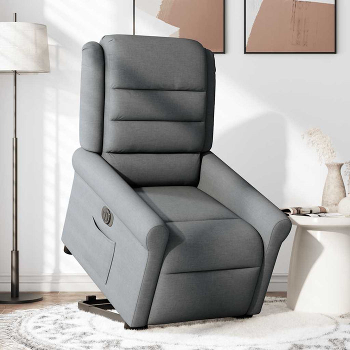 Fotoliu electric rabatabil cu ridicare, gri închis, textil - WALTI WALTI
