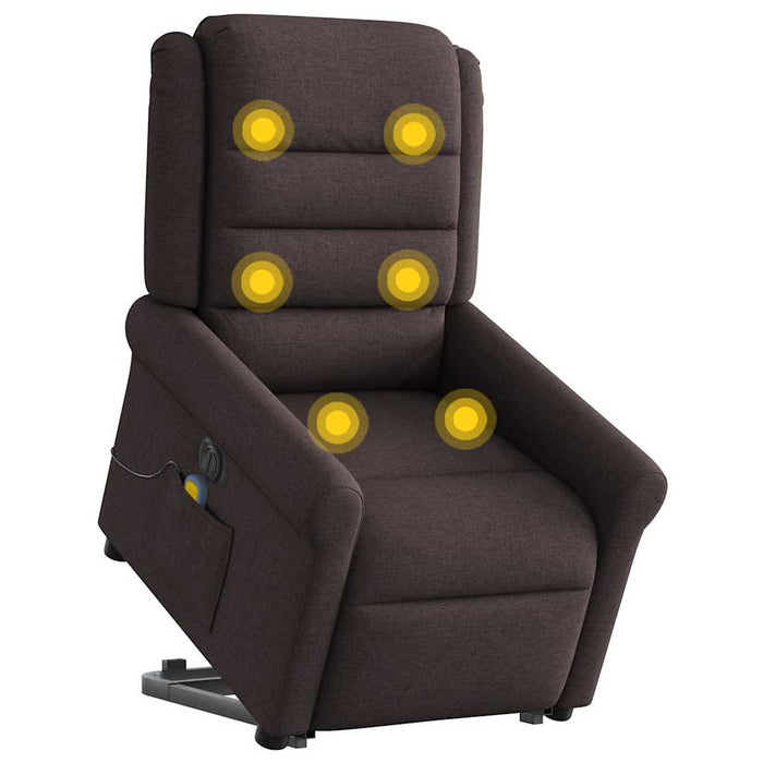 Fotoliu electric masaj rabatabil cu ridicare maro închis textil - WALTI WALTI