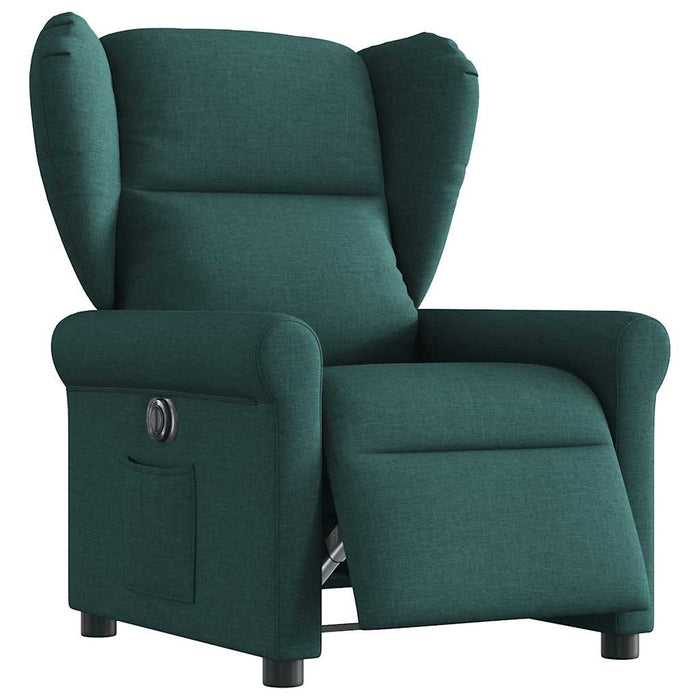 Fotoliu rabatabil electric, verde închis, material textil - WALTI WALTI