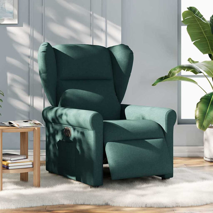 Fotoliu rabatabil electric, verde închis, material textil - WALTI WALTI