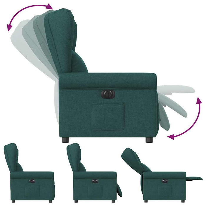 Fotoliu rabatabil electric, verde închis, material textil - WALTI WALTI