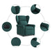 Fotoliu rabatabil electric, verde închis, material textil - WALTI WALTI
