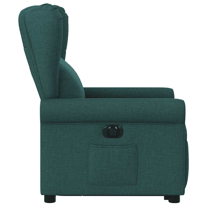 Fotoliu electric rabatabil cu ridicare, verde închis, textil - WALTI WALTI