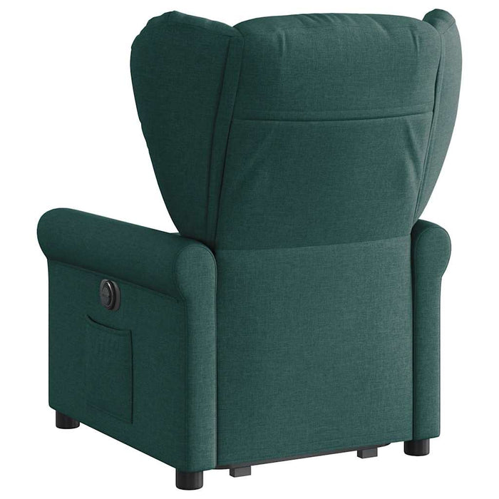 Fotoliu electric rabatabil cu ridicare, verde închis, textil - WALTI WALTI