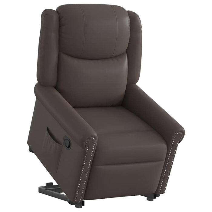 Scaun extensibil în picioare piele artificială maro strălucitor WALTI