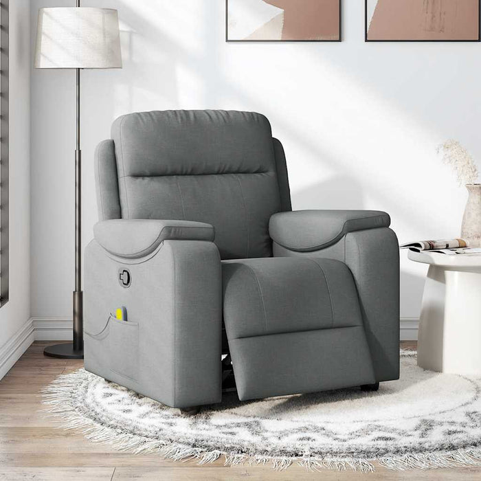 Fotoliu reclinabil cu masaj, gri închis, material textil - WALTI WALTI