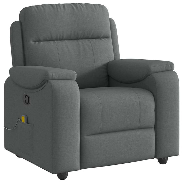 Fotoliu reclinabil cu masaj, gri închis, material textil - WALTI WALTI