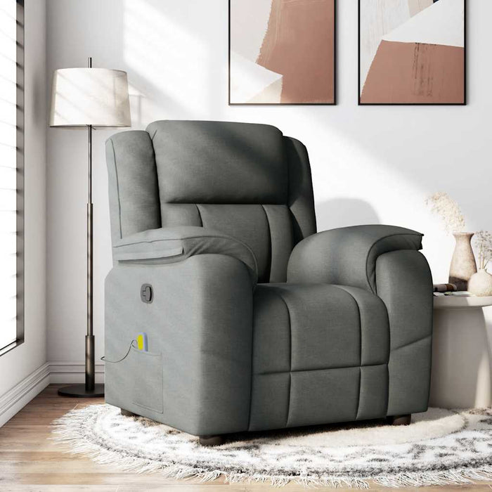 Fotoliu reclinabil cu masaj, gri închis, material textil - WALTI WALTI