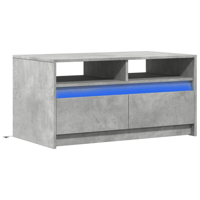 Măsuță de cafea cu lumini LED, gri beton, lemn prelucrat - WALTI WALTI