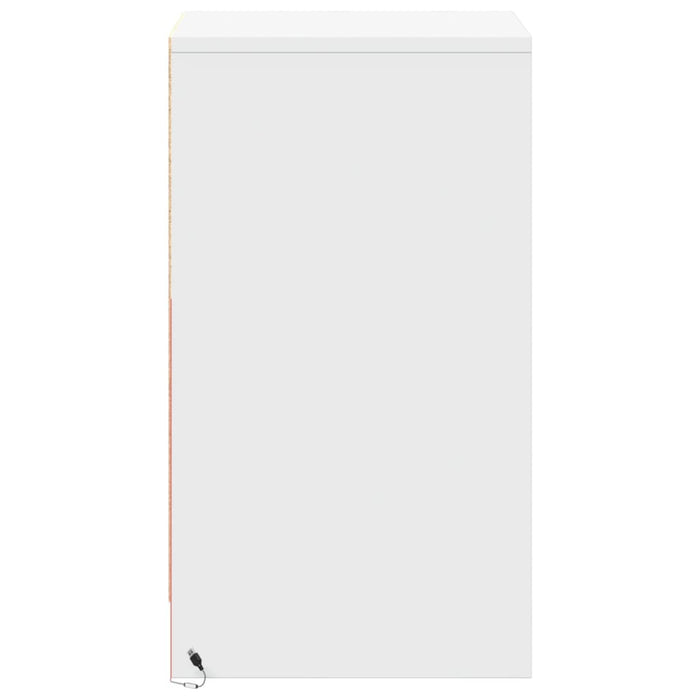 Noptieră cu lumini LED, alb, lemn prelucrat - WALTI WALTI