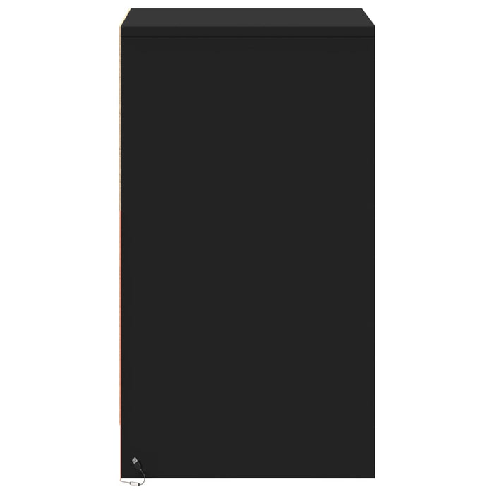 Noptieră cu lumini LED, negru, lemn prelucrat - WALTI WALTI