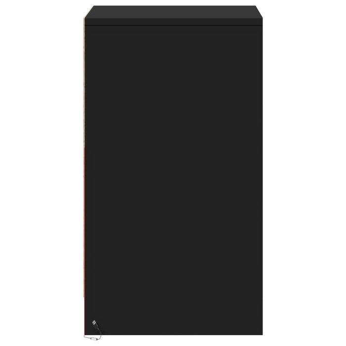 Noptieră cu lumini LED, negru, lemn prelucrat - WALTI WALTI