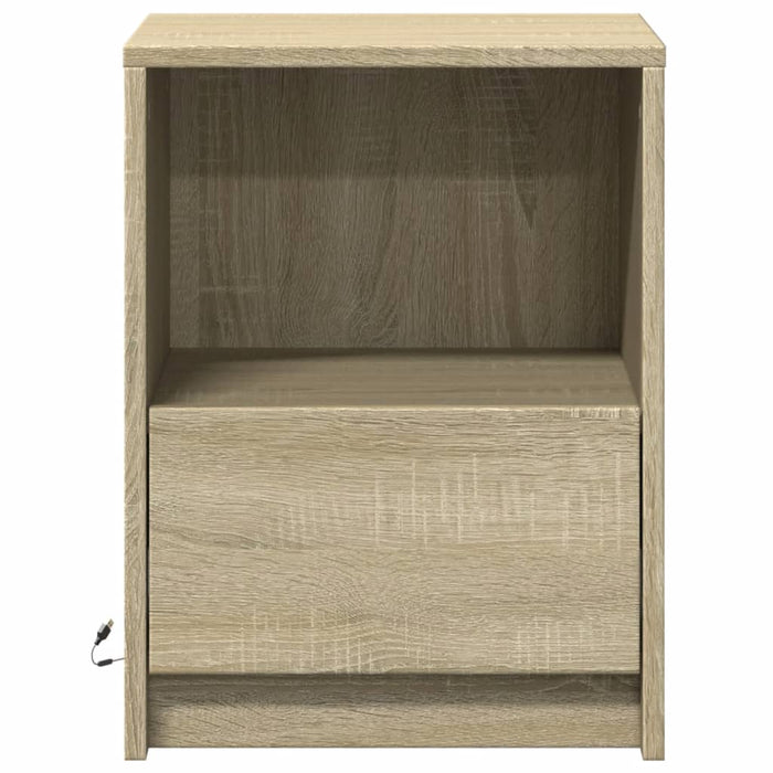 Noptieră cu lumini LED, stejar sonoma, lemn prelucrat - WALTI WALTI