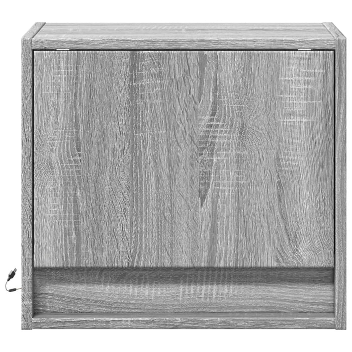 Noptiere montate pe perete cu lumini LED, 2 buc., sonoma gri - WALTI WALTI