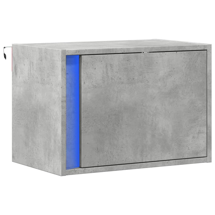 Noptieră montată pe perete cu lumini LED, gri beton - WALTI WALTI