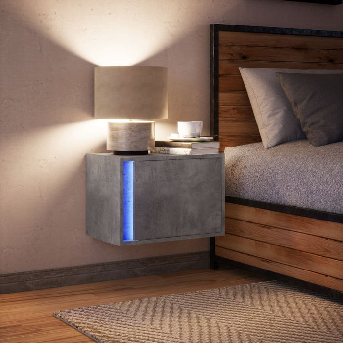Noptieră montată pe perete cu lumini LED, gri beton - WALTI WALTI