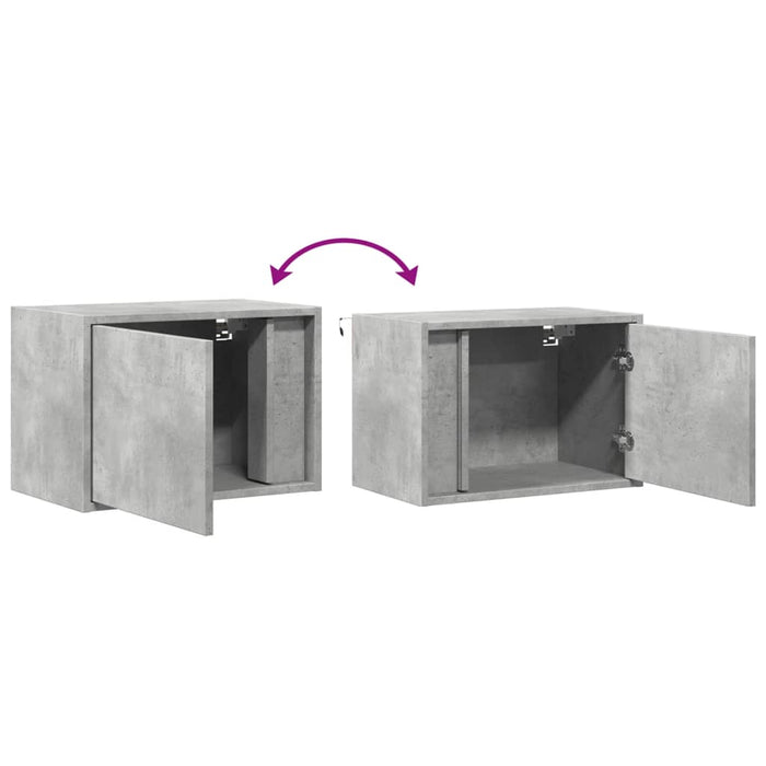 Noptieră montată pe perete cu lumini LED, gri beton - WALTI WALTI