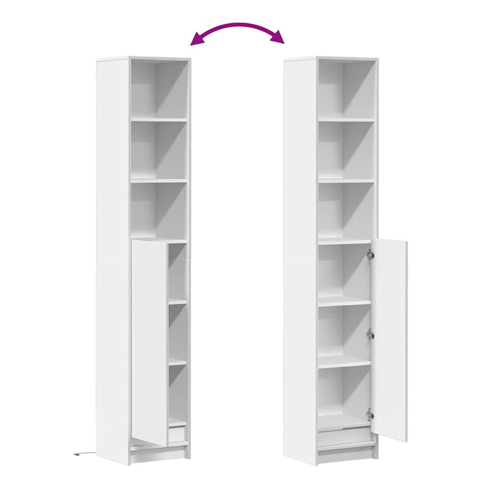 Dulap cu LED, alb, 36x32,5x200 cm, lemn prelucrat - WALTI WALTI