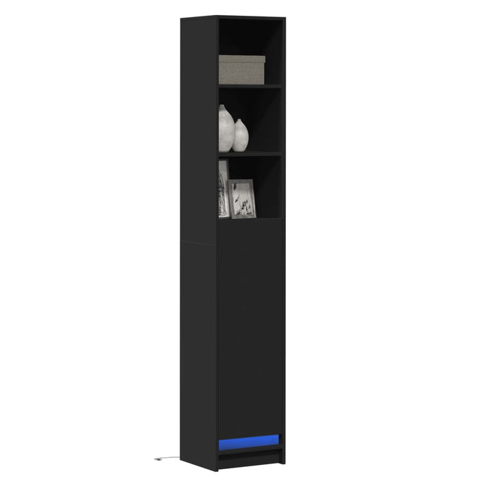 Dulap cu LED, negru, 36x32,5x200 cm, lemn prelucrat WALTI