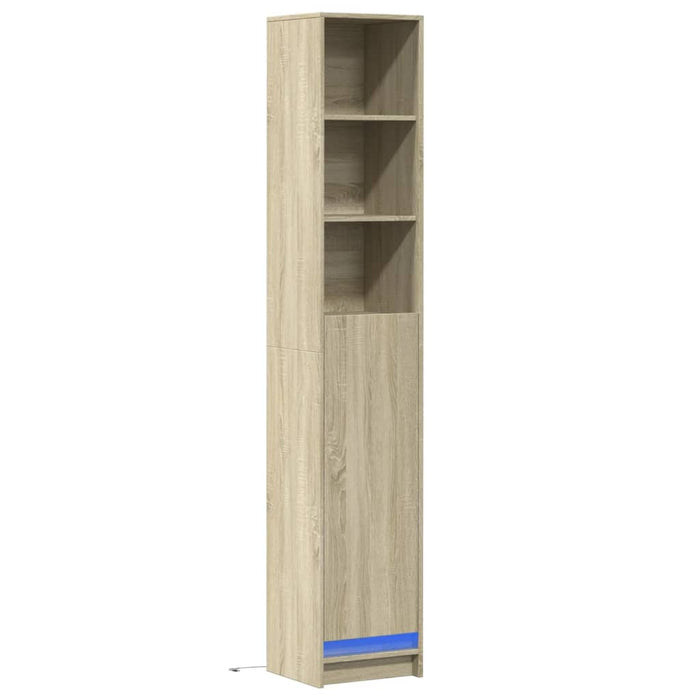 Dulap cu LED, stejar sonoma, 36x32,5x200 cm, lemn prelucrat WALTI