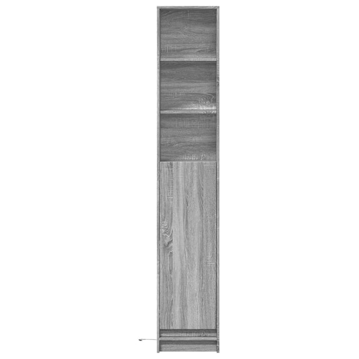 Dulap cu LED, gri sonoma, 36x32,5x200 cm, lemn prelucrat WALTI