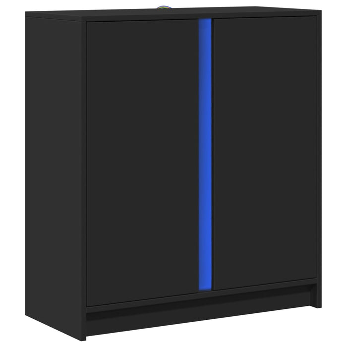 Dulap cu LED, negru, 77x34x85 cm, lemn prelucrat WALTI